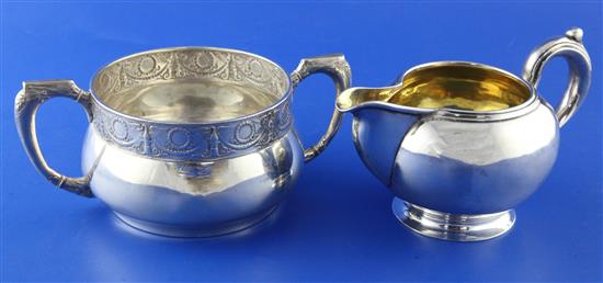 Russian cream jug & sugar bowl.